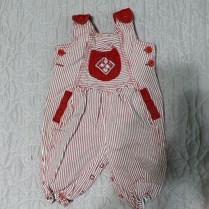 dk active Red and White Striped Kids Romper